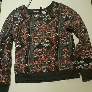 Girl's Printed Navy Blue H&M Sweatshirt